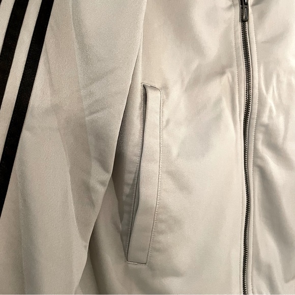 Adidas light gray track jacket/sweater - Picture 3 of 4